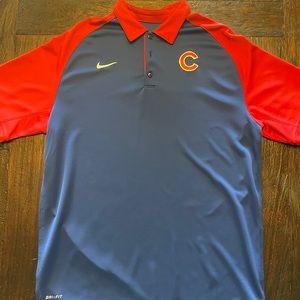 Men’s Nike Dri Fit Polo. Blue and Red.